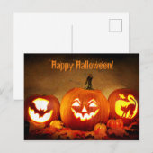 Happy Halloween Briefkaart met pompoenen (Voorkant / Achterkant)