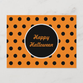 Happy Halloween Briefkaart (Sinaasappel en zwart)