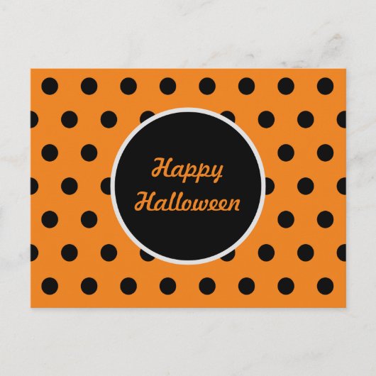 Happy Halloween Briefkaart (Sinaasappel en zwart) (Voorkant)