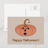 Happy Halloween! Briefkaart van kunstmatig pompoen (Voorkant / Achterkant)