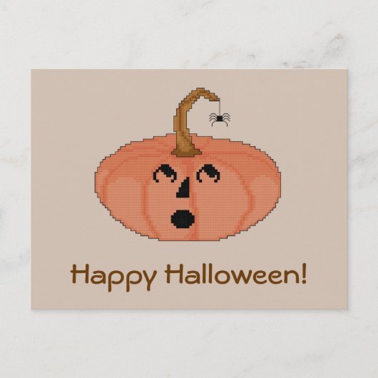 Happy Halloween! Briefkaart van kunstmatig pompoen (Voorkant)