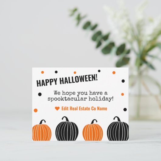 Happy Halloween Briefkaart - Wit (Staand voorkant)