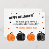 Happy Halloween Briefkaart - Wit (Voorkant / Achterkant)