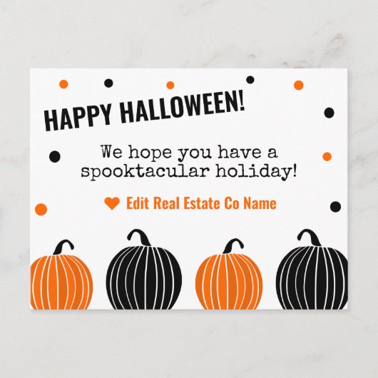 Happy Halloween Briefkaart - Wit (Voorkant)