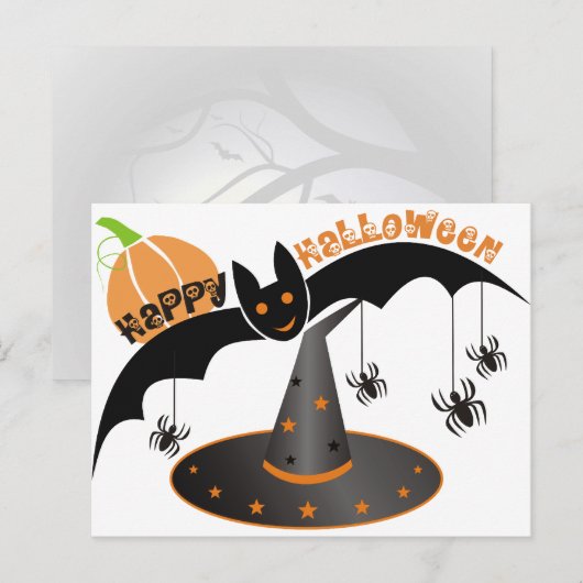 Happy Halloween Briefkaarten (Voorkant / Achterkant)