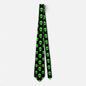 Happy Halloween Bright Green Skulls Stropdas (Voorkant)