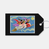 Happy Halloween Broomstick Muizen Schattigee Heks Cadeaulabel (Voorkant (Horizontaal))