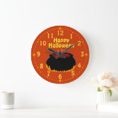 Happy Halloween Bubbling Witch Cauldron Custom Grote Klok (Huis)