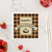 Happy Halloween Buffalo Plaid Servet (Insitu)