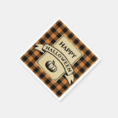 Happy Halloween Buffalo Plaid Servet (Hoek)