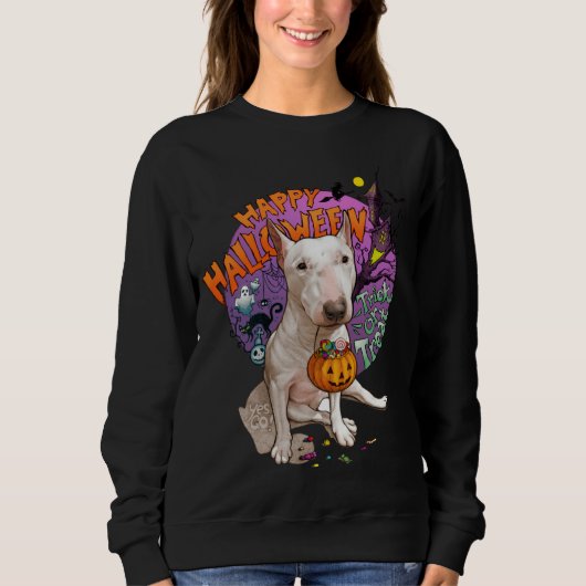 Happy Halloween Bull Terrier Costume Cute Bully Do Trui (Voorkant)