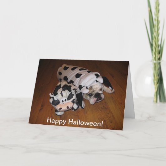 Happy Halloween Bulldog Kaart (Voorkant)