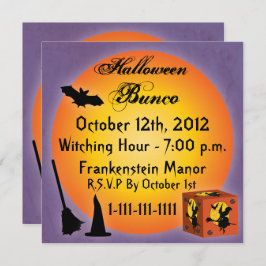 Happy Halloween Bunco-uitnodiging Kaart