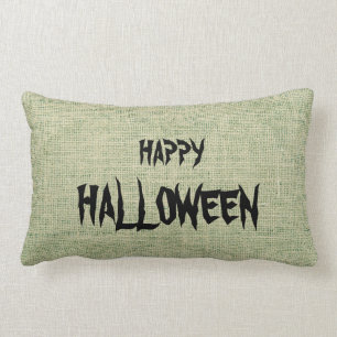 Happy Halloween Burlap Throw Kussen