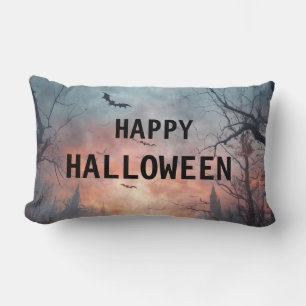 Happy Halloween Burlap Throw Kussen