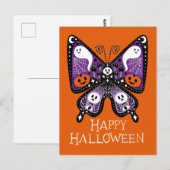 Happy Halloween Butterfly Briefkaart (Voorkant / Achterkant)