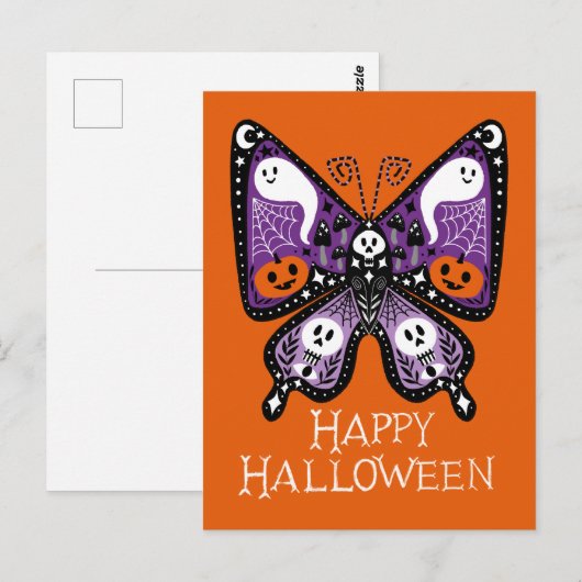Happy Halloween Butterfly Briefkaart (Voorkant / Achterkant)