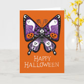 Happy Halloween Butterfly Ghost Kaart (Gele Bloem)