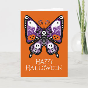 Happy Halloween Butterfly Ghost Kaart