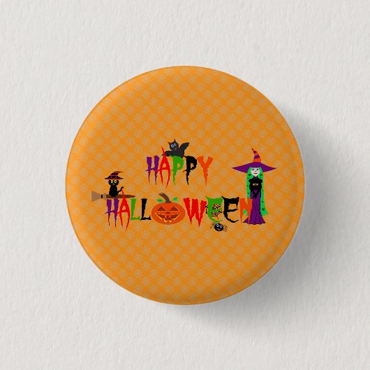 Happy Halloween Button Badge (Voorkant)