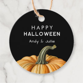 Happy Halloween cadeau label met pompoen
