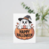 Happy Halloween Cafeïne Ghost Briefkaarten (Staand voorkant)