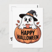 Happy Halloween Cafeïne Ghost Briefkaarten (Voorkant / Achterkant)
