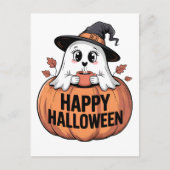 Happy Halloween Cafeïne Ghost Briefkaarten (Voorkant)