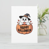 Happy Halloween Cafeïne Ghost Kaart (Staand voorkant)