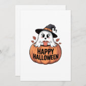 Happy Halloween Cafeïne Ghost Kaart (Voorkant / Achterkant)