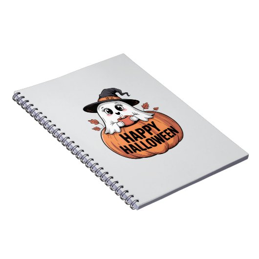 Happy Halloween Cafeïne Ghost Notitieboek (Rechterzijde)