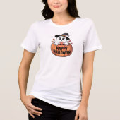 Happy Halloween Cafeïne Ghost Tri-Blend Shirt (Voorkant)