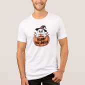 Happy Halloween Cafeïne Ghost Tri-Blend Shirt (Voorkant)