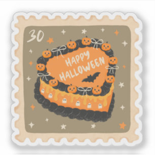  Happy Halloween Cake Stamp Sticker