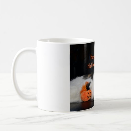Happy Halloween Calico Cat Koffiemok (Links)
