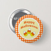 Happy Halloween Candy Corn Button (Voorkant /achterkant)