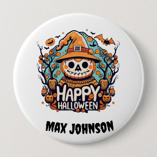Happy Halloween - Candy Corn Chaos Sinaasappel Zwa Ronde Button 4,0 Cm