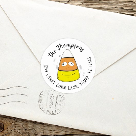 Happy Halloween Candy Corn Cute Whimsical Ronde Sticker