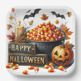 Happy Halloween Candy Corn Paper Bord