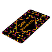 Happy Halloween Candy Corn Pattern op Black Magneet (Linkerzijde)