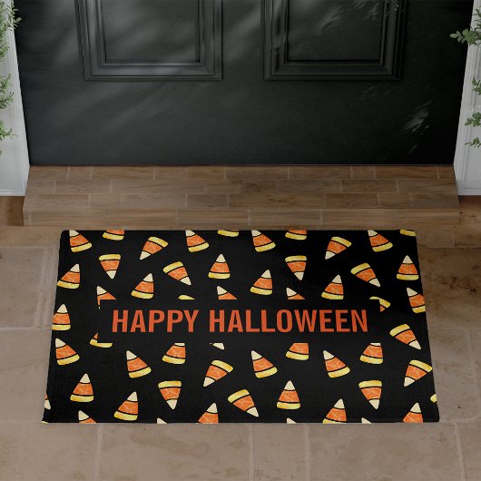 Happy Halloween Candy Corn Print Deurmat