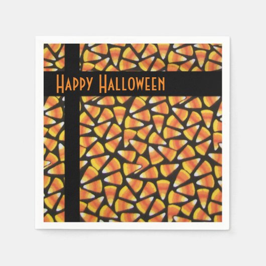 Happy Halloween Candy Corn Servet (Voorkant)