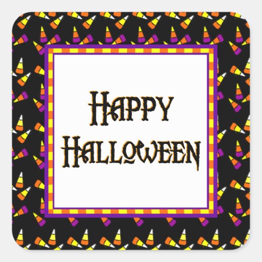 Happy Halloween Candy Corn Sticker (Voorkant)