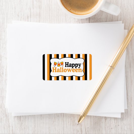 Happy Halloween Candy Corn Stripes Labels (Insitu)