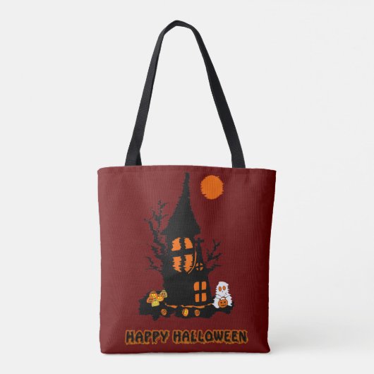 Happy Halloween Canvas tas (Achterkant)