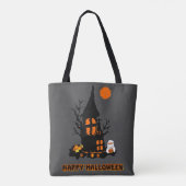 Happy Halloween Canvas tas (Achterkant)