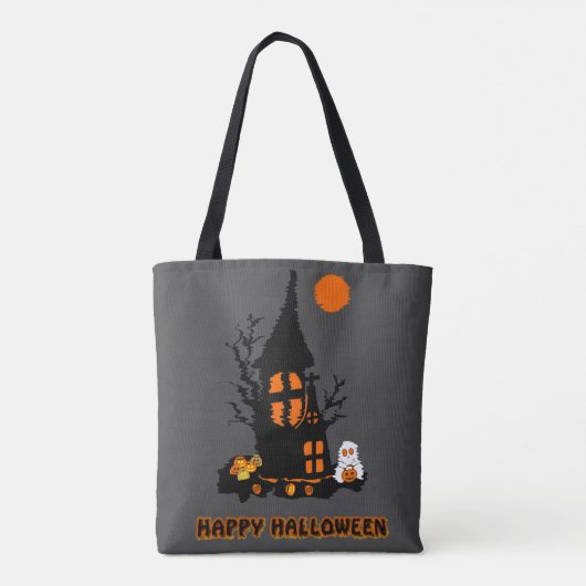 Happy Halloween Canvas tas (Achterkant)