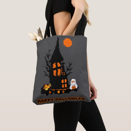 Happy Halloween Canvas tas (Dichtbij)