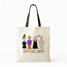 Happy Halloween Canvas tas