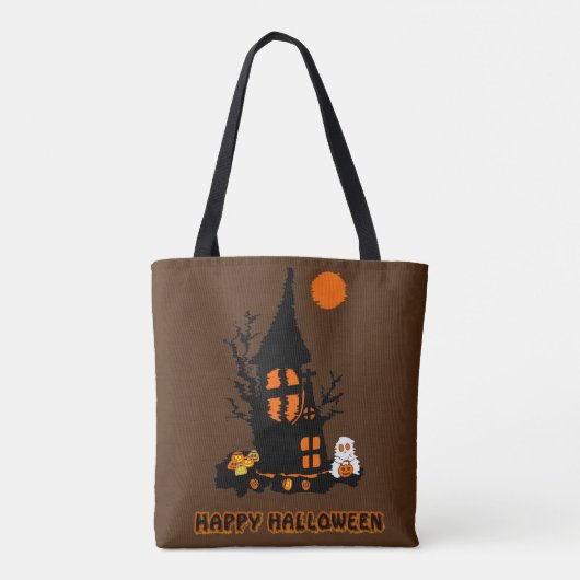 Happy Halloween Canvas tas (Achterkant)